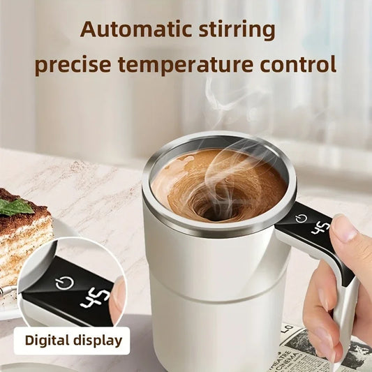 White USB charging self-stirring mug