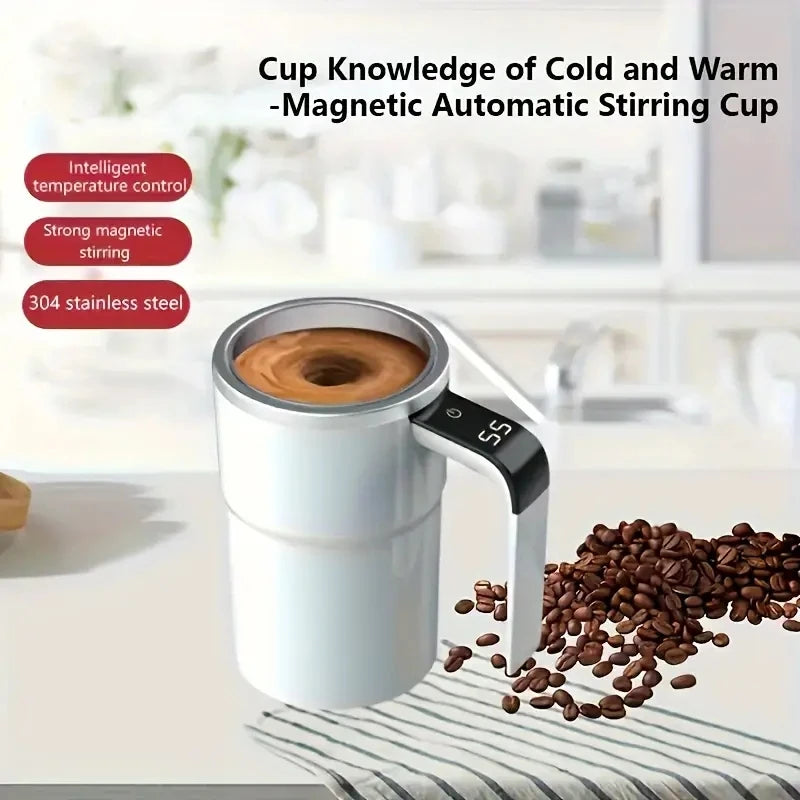 White USB charging self-stirring mug